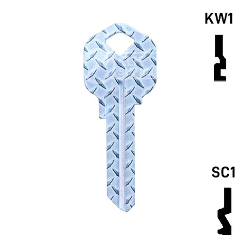 Happy Keys- Diamond Plate Key (Choose Keyway) Residential-Commercial Key Howard Keys