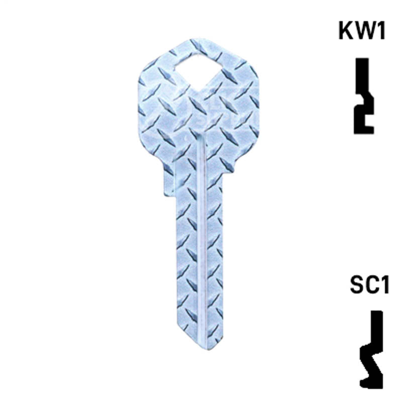 Happy Keys- Diamond Plate Key (Choose Keyway) Residential-Commercial Key Howard Keys