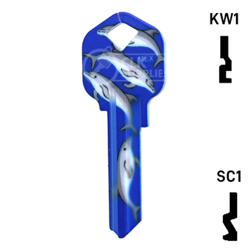 Happy Keys- Dolphins Key (Choose Keyway) Residential-Commercial Key Howard Keys