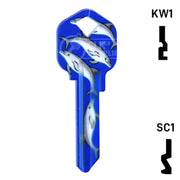 Happy Keys- Dolphins Key (Choose Keyway) Residential-Commercial Key Howard Keys