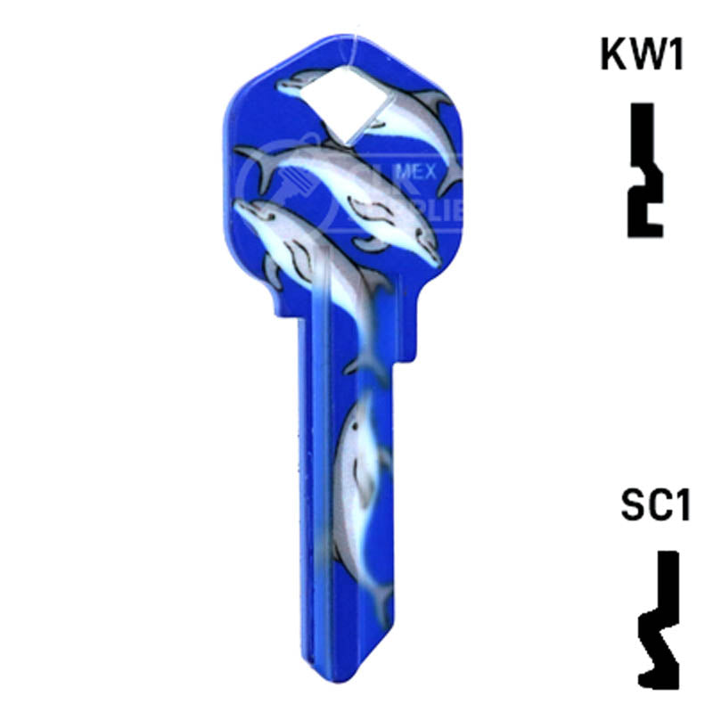 Happy Keys- Dolphins Key (Choose Keyway) Residential-Commercial Key Howard Keys
