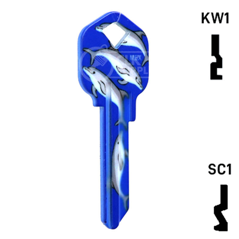 Happy Keys- Dolphins Key (Choose Keyway) Residential-Commercial Key Howard Keys