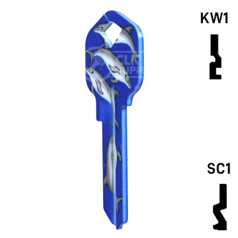 Happy Keys- Dolphins Key (Choose Keyway) Residential-Commercial Key Howard Keys