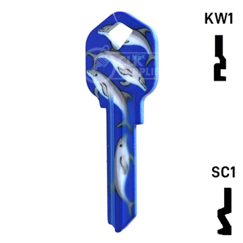 Happy Keys- Dolphins Key (Choose Keyway) Residential-Commercial Key Howard Keys