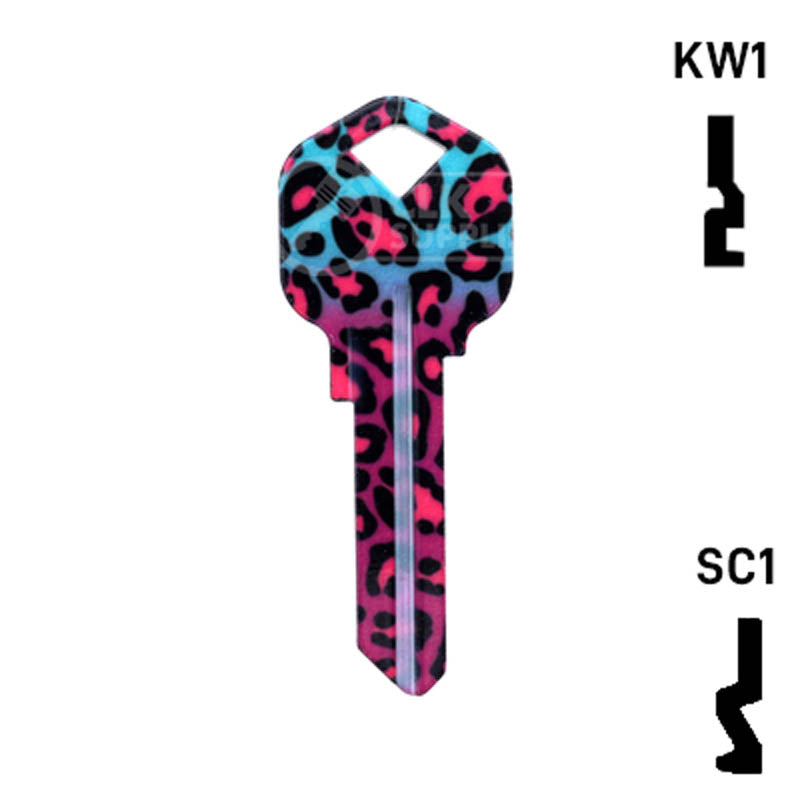 Happy Keys- Fashion Leopard Key (Choose Keyway) Residential-Commercial Key Howard Keys