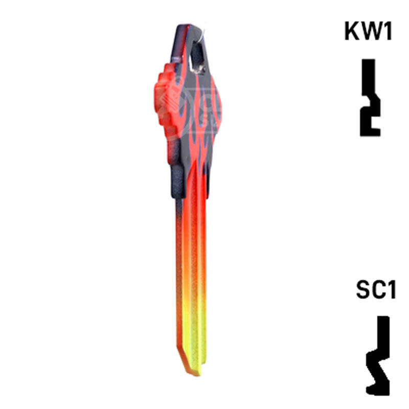 Happy Keys- Flames Key (Choose Keyway) Residential-Commercial Key Howard Keys