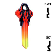 Happy Keys- Flames Key (Choose Keyway) Residential-Commercial Key Howard Keys