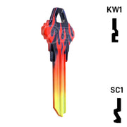 Happy Keys- Flames Key (Choose Keyway) Residential-Commercial Key Howard Keys