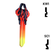 Happy Keys- Flames Key (Choose Keyway) Residential-Commercial Key Howard Keys