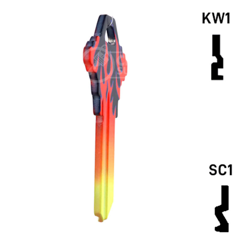 Happy Keys- Flames Key (Choose Keyway) Residential-Commercial Key Howard Keys