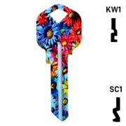 Happy Keys- Flowers Key (Choose Keyway) Residential-Commercial Key Howard Keys