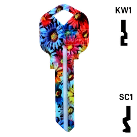 Happy Keys- Flowers Key (Choose Keyway) Residential-Commercial Key Howard Keys