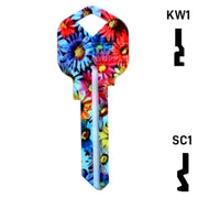 Happy Keys- Flowers Key (Choose Keyway) Residential-Commercial Key Howard Keys