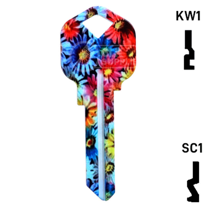 Happy Keys- Flowers Key (Choose Keyway) Residential-Commercial Key Howard Keys