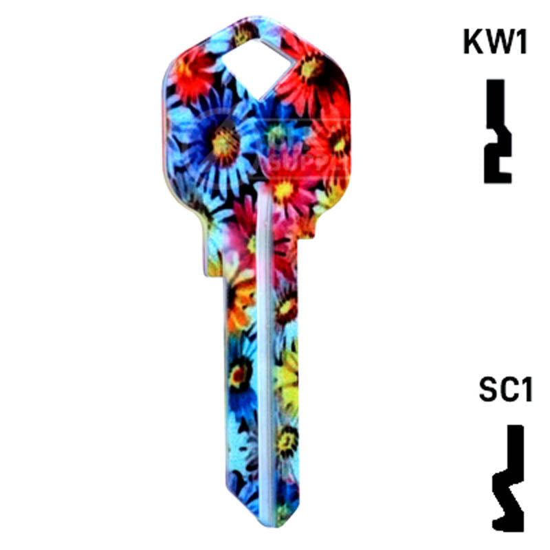 Happy Keys- Flowers Key (Choose Keyway) Residential-Commercial Key Howard Keys