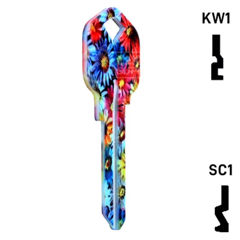 Happy Keys- Flowers Key (Choose Keyway) Residential-Commercial Key Howard Keys