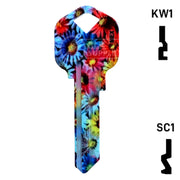 Happy Keys- Flowers Key (Choose Keyway) Residential-Commercial Key Howard Keys