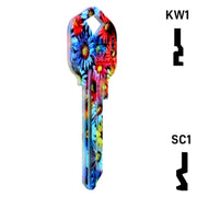 Happy Keys- Flowers Key (Choose Keyway) Residential-Commercial Key Howard Keys