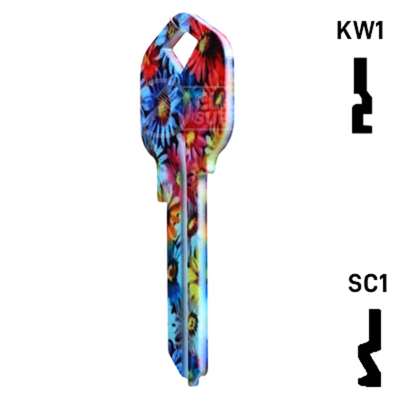 Happy Keys- Flowers Key (Choose Keyway) Residential-Commercial Key Howard Keys