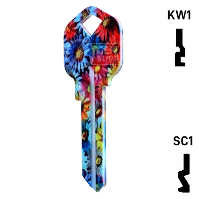 Happy Keys- Flowers Key (Choose Keyway) Residential-Commercial Key Howard Keys