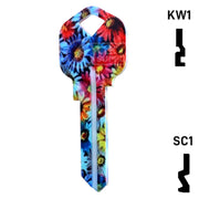 Happy Keys- Flowers Key (Choose Keyway) Residential-Commercial Key Howard Keys