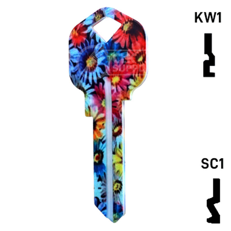 Happy Keys- Flowers Key (Choose Keyway) Residential-Commercial Key Howard Keys
