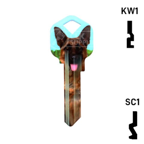 Happy Keys- German Shepherd Key (Choose Keyway) Residential-Commercial Key Howard Keys