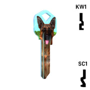 Happy Keys- German Shepherd Key (Choose Keyway) Residential-Commercial Key Howard Keys