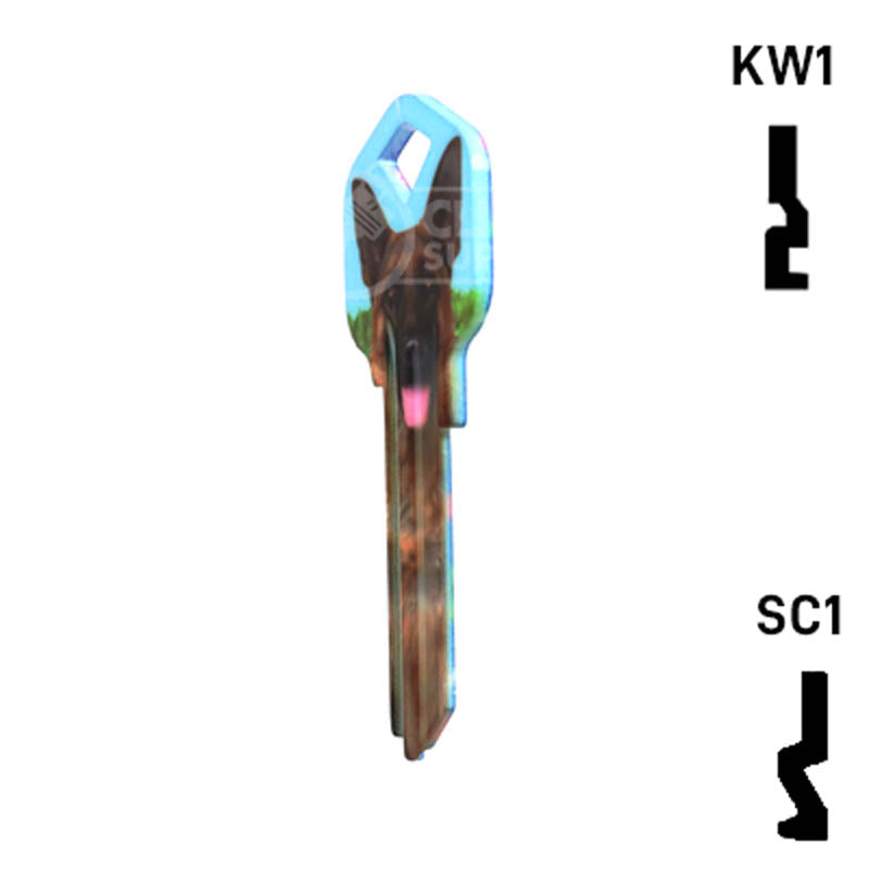 Happy Keys- German Shepherd Key (Choose Keyway) Residential-Commercial Key Howard Keys