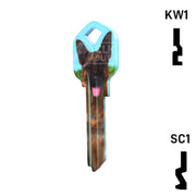 Happy Keys- German Shepherd Key (Choose Keyway) Residential-Commercial Key Howard Keys