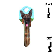 Happy Keys- German Shepherd Key (Choose Keyway) Residential-Commercial Key Howard Keys