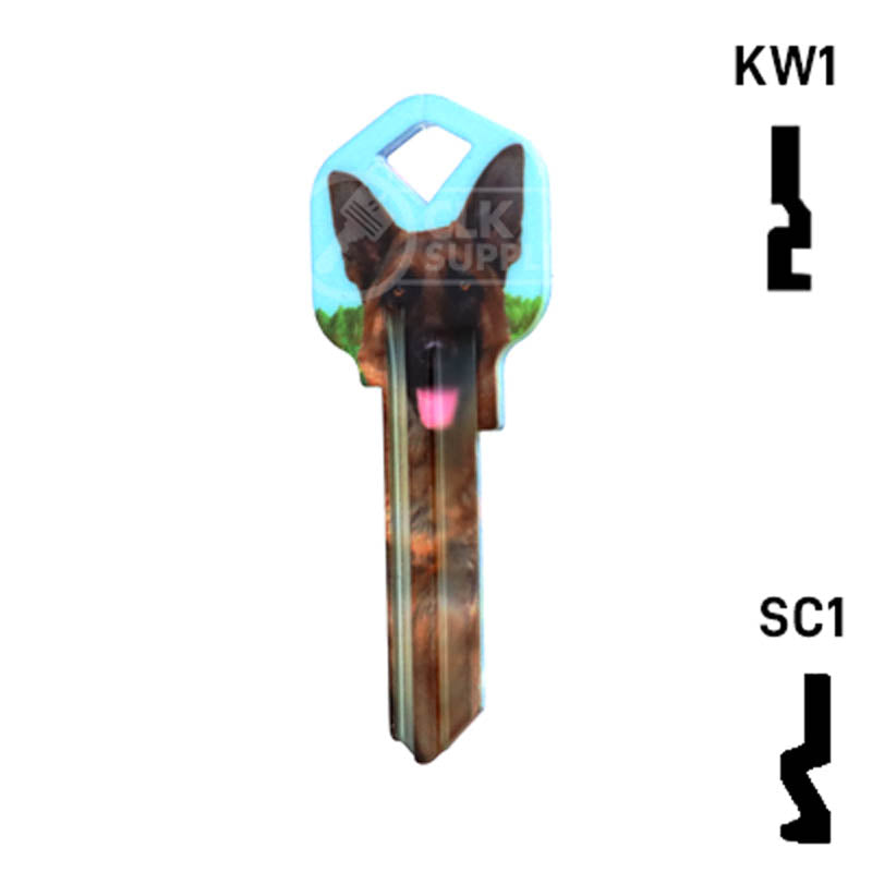 Happy Keys- German Shepherd Key (Choose Keyway) Residential-Commercial Key Howard Keys