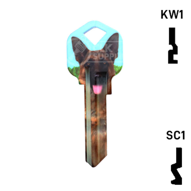 Happy Keys- German Shepherd Key (Choose Keyway) Residential-Commercial Key Howard Keys