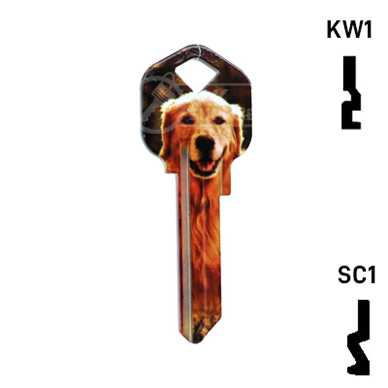 Happy Keys- Golden Retriever Key (Choose Keyway) Residential-Commercial Key Howard Keys