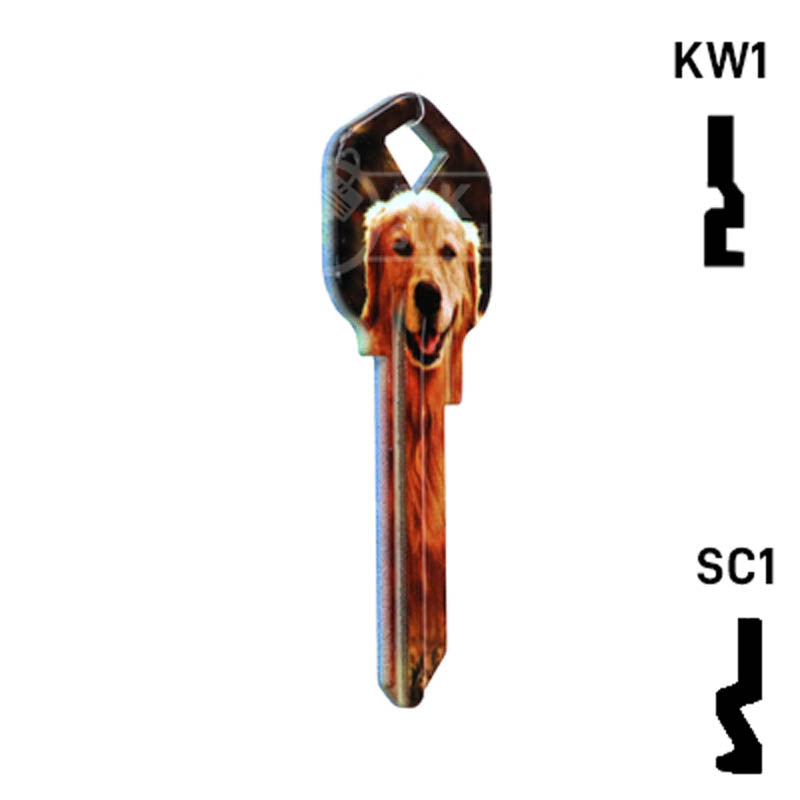 Happy Keys- Golden Retriever Key (Choose Keyway) Residential-Commercial Key Howard Keys