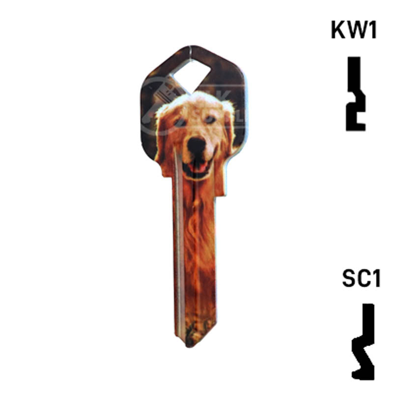 Happy Keys- Golden Retriever Key (Choose Keyway) Residential-Commercial Key Howard Keys