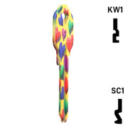 Happy Keys- Hearts Key (Choose Keyway) Residential-Commercial Key Howard Keys
