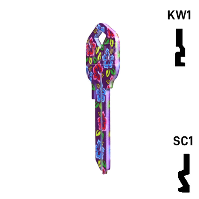 Happy Keys- Hibiscus Flowers Key (Choose Keyway) Residential-Commercial Key Howard Keys