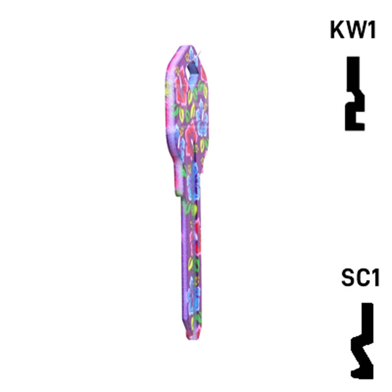 Happy Keys- Hibiscus Flowers Key (Choose Keyway) Residential-Commercial Key Howard Keys