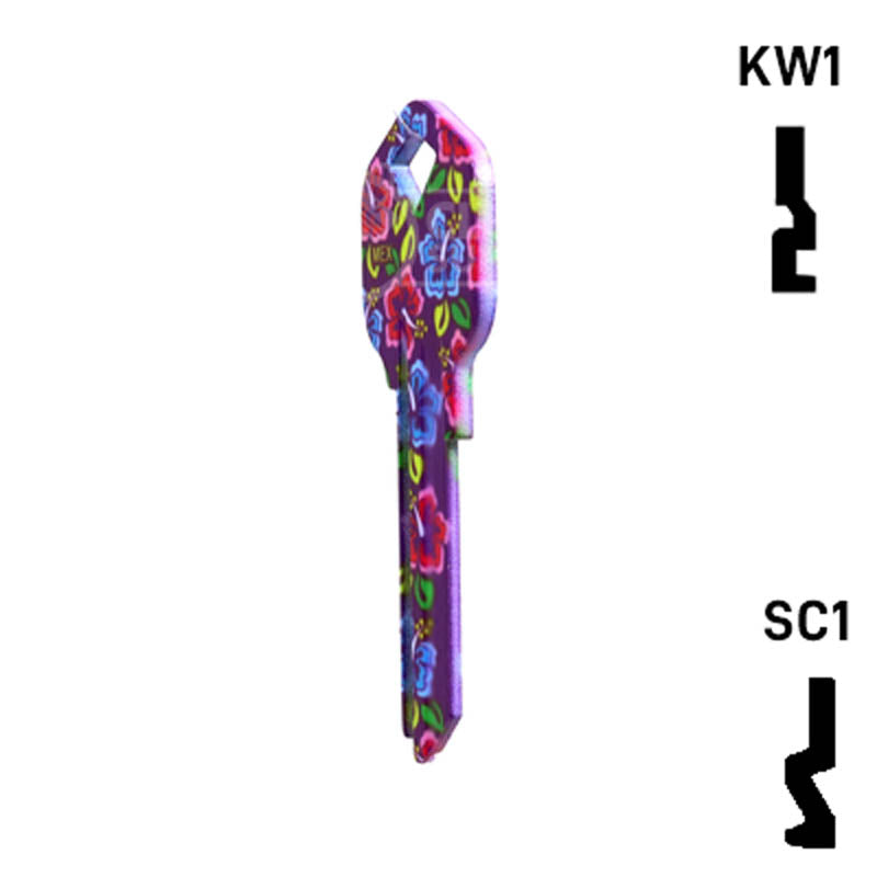 Happy Keys- Hibiscus Flowers Key (Choose Keyway) Residential-Commercial Key Howard Keys