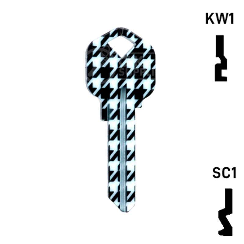 Happy Keys- Houndstooth Key (Choose Keyway) Residential-Commercial Key Howard Keys