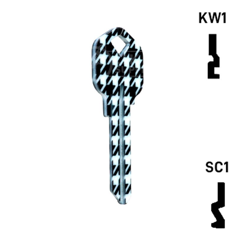 Happy Keys- Houndstooth Key (Choose Keyway) Residential-Commercial Key Howard Keys