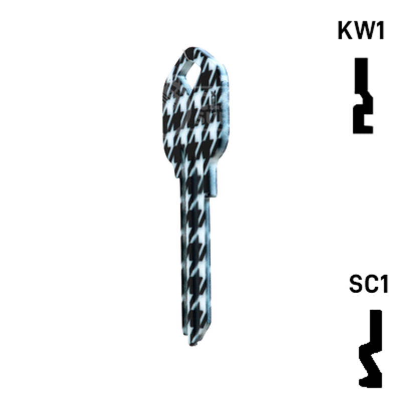 Happy Keys- Houndstooth Key (Choose Keyway) Residential-Commercial Key Howard Keys