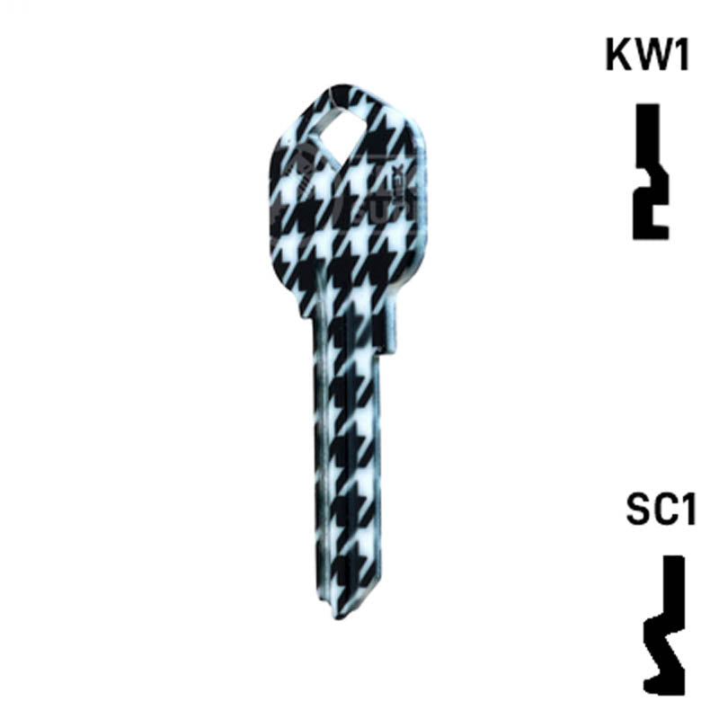 Happy Keys- Houndstooth Key (Choose Keyway) Residential-Commercial Key Howard Keys