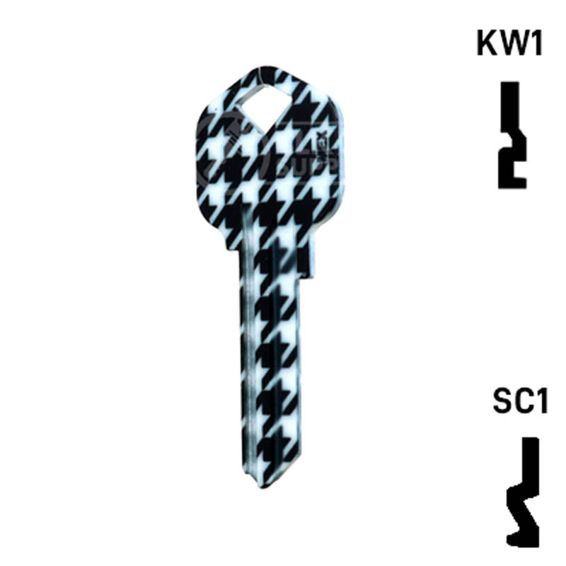 Happy Keys- Houndstooth Key (Choose Keyway) Residential-Commercial Key Howard Keys