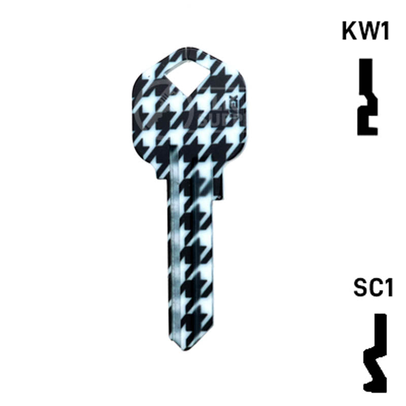 Happy Keys- Houndstooth Key (Choose Keyway) Residential-Commercial Key Howard Keys