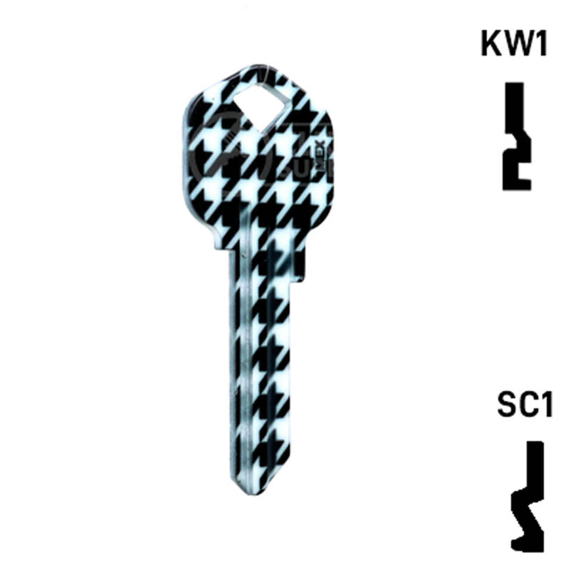 Happy Keys- Houndstooth Key (Choose Keyway) Residential-Commercial Key Howard Keys