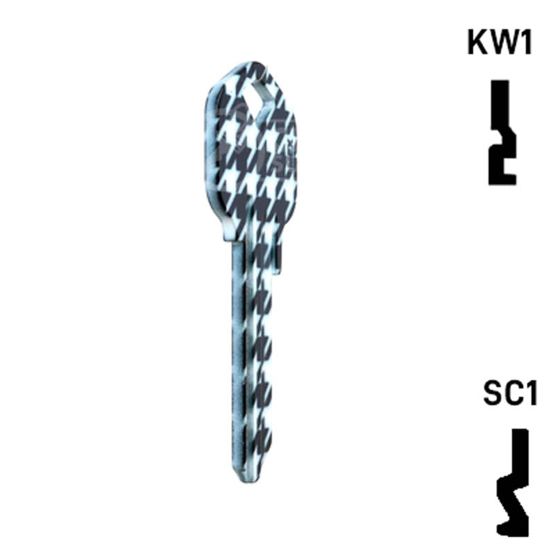 Happy Keys- Houndstooth Key (Choose Keyway) Residential-Commercial Key Howard Keys