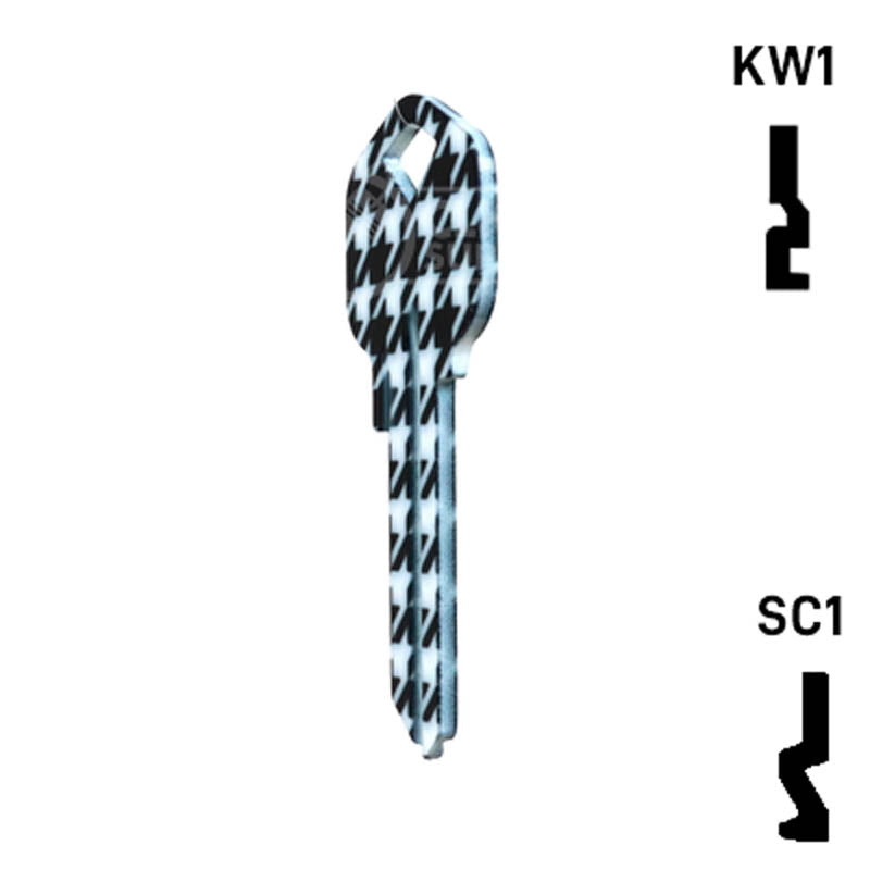 Happy Keys- Houndstooth Key (Choose Keyway) Residential-Commercial Key Howard Keys