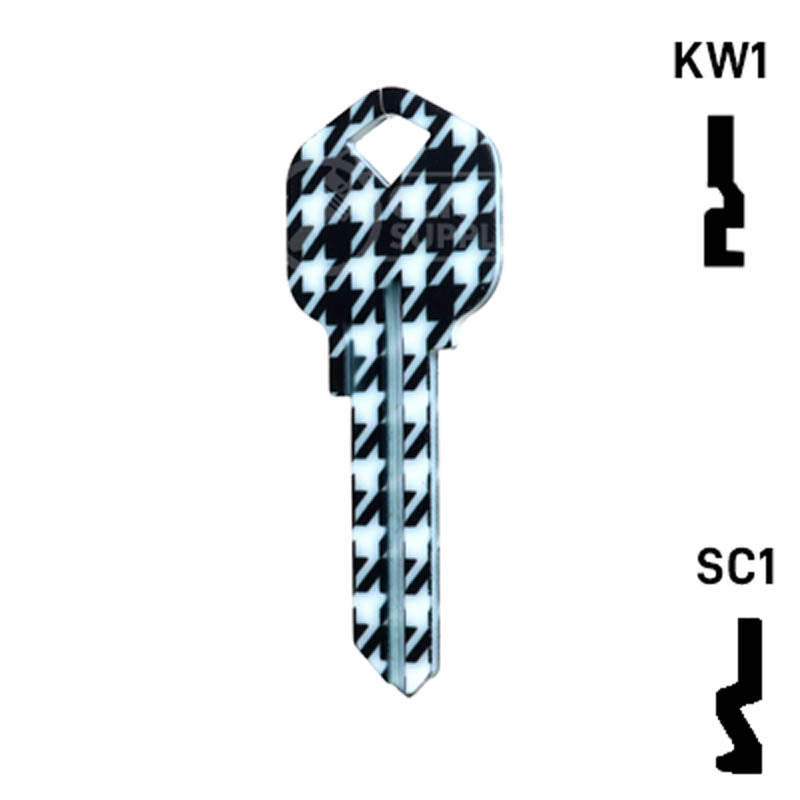 Happy Keys- Houndstooth Key (Choose Keyway) Residential-Commercial Key Howard Keys
